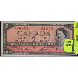 1954 CANADIAN TWO DOLLAR BANKNOTE