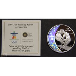 2010 VANCOUVER ICE HOCKEY $25 SILVER COIN