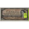 Image 1 : 1954 CANADIAN $100 BANKNOTE - EXCELLENT