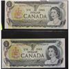 Image 1 : UNC 1973 CANADIAN ONE DOLLAR BANKNOTES X2