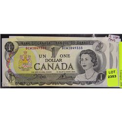 S) LOT OF 3 CONSECUTIVE UNCIRRCULATED $1 DOLLAR