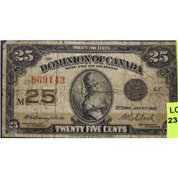 T) 1923 DOMINION OF CANADA SHINPLASTER