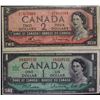 Image 1 : K) LOT OF 2 MISCUT BILLS $1, $2 DOLLAR BILLS