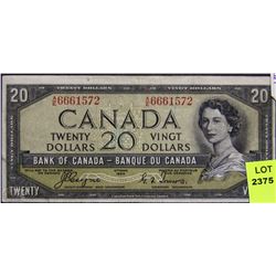 N) 1954 DEVILS FACE 666 MISCUT  $20 DOLLAR BILL