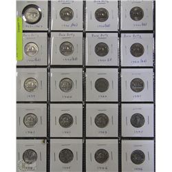 SHEET OF COLLECTIBLE NICKELS AND 1-QUARTER INCL.