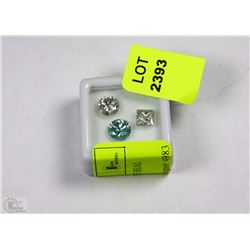 TRP105 YELLOW AND BLUE REAL MOISANATE STONES