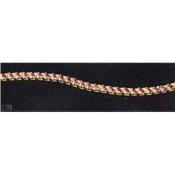 TRP101 14K GOLD AND DIAMOND AND RUBY BRACELET