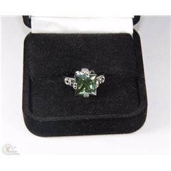 TRP107 925 STAMPED SILVER AND MOISANATE 4CT RING