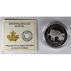TRP67 RCM 2014 $5 FINE SILVER COIN ARCTIC FOX