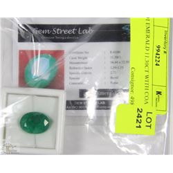 TRP91 EMERALD 11.30CT WITH COA