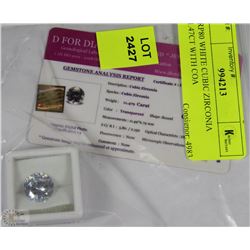 TRP80 WHITE CUBIC ZIRCONIA 11.47CT WITH COA