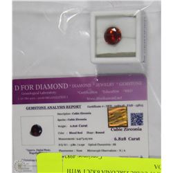 TRP85 CUBIC ZIRCONIA 6.82CT WITH COA