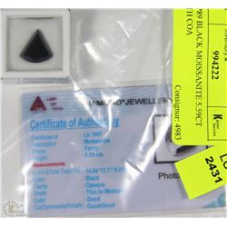 TRP89 BLACK MOISSANITE 5.59CT WITH COA