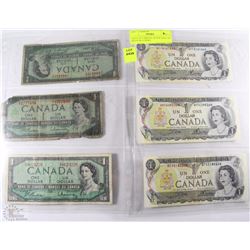 O)LOT OF 2 SHEETS  OF ONE DOLLAR BILLS INCLUDING