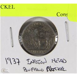 L)1937 INDIAN HEAD BUFFALO NICKEL