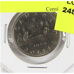 Z)1969 CANADIAN ONE DOLLAR COIN