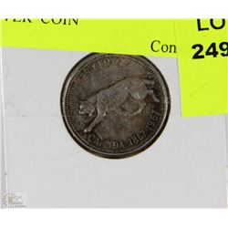 N)1967 CANADIAN PANTHER 25 CENT SILVER  COIN