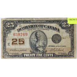 L)1923 SHINPLASTER 25 CENT NOTE FROM DOMINION