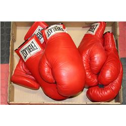 LOT OF 3 PAIRS EVERLAST BOXING GLOVES - 14 OZ.