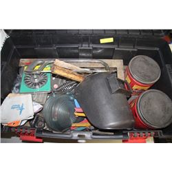 LARGE WORK BOX FILLED WITH WELDING SUPPLIES NEW &