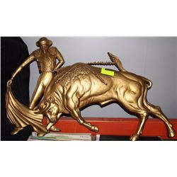 GOLD MATADOR AND BULL WALL DECORATION
