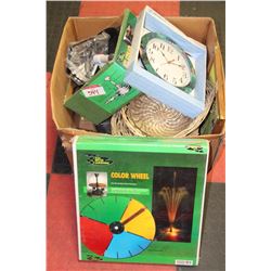 BOX WITH SPRINKLER SYSTEM,FONDUE SET ETC