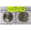 Image 1 : B)TWO PEACE SILVER DOLLARS INCLUDING 1922"D"