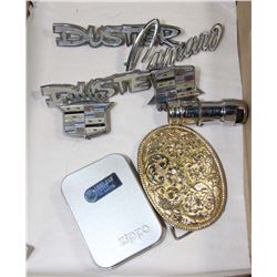 BOX W/VINTAGE COLLECTIBLE VEHICLE EMBLEMS,