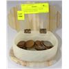 Image 1 : ALABASTER SEASHELL SHAPE TRINKET WITH COINS