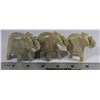 Image 1 : 3 LUCKY ALABASTER ELEPHANTS (TRUNKS IN AIR FOR