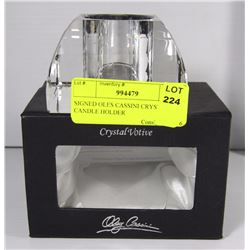 SIGNED OLES CASSINI CRYSTAL CANDLE HOLDER
