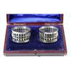 Image 1 : VINTAGE NAPKIN RINGS IN LEATHER BOUND BOX