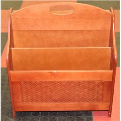 RETRO MAGAZINE RACK W/ATTACHED FOLDING SIDE TABLE