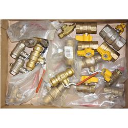 BOX W/ NEW BRASS PLUMBING VALVES