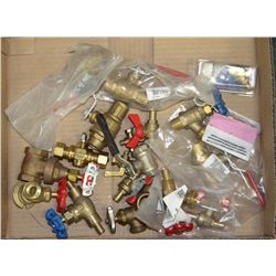 FLAT OF NEW BRASS TAPS, VALVES & SHUT-OFFS