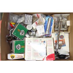 LARGE BOX OF NEW PLUMBING SUPPLIES INCL.