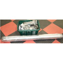 GREEN BASKET FULL OF 4 IN. DUCTING, 5 ROLLS OF