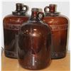 Image 1 : FLAT OF 3 BROWN WINE JUGS