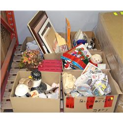 PALLET OF MISC. ORNAMENTS, COLLECTIBLE PLATES,CUPS