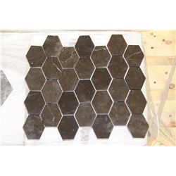 PALLET WITH 12" X 12" SHEETS OF MARBLE MOSAIC TILE