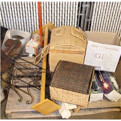 PALLET OF MISC. INCLUDING PLANT STANDS,YARD TORCH