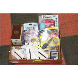 BOX OF NEW MISC ITEMS