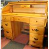 Image 1 : PINE ROLL TOP WRITING DESK 48"X24"X44"
