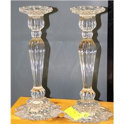 PAIR OF MIKASA LEAD CRYSTAL CANDLE HOLDERS 12"HIGH