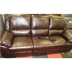 NEW BROWN LEATHERETTE ELECTRIC RECLINING SOFA