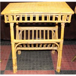 WICKER MAGAZINE TABLE/RACK 14"X22"X23"H