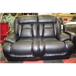 NEW BLACK PERFORATED LEATHERETTE RECLINING