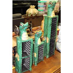 SET OF 3 UNIQUE LIZARD CD RACKS