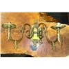 Image 1 : ANTIQUE ELECTRIC BRASS WALL SCONCE