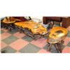 Image 1 : SET OF 3 WOODEN BURL COFFEE TABLE SET WITH WOOD